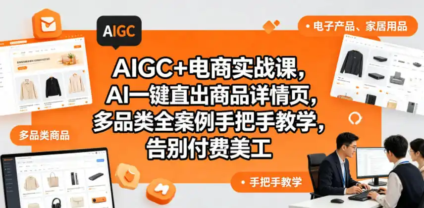 AIGC+电商实战课,AI一键直出商品详情页,多品类全案例手把手教学,告别付费美工(更新0820)-小行网创