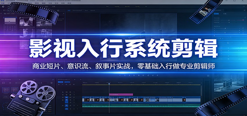 影视系统剪辑，商业短片、意识流、叙事片实战，零基础入行做专业剪辑师-小行网创