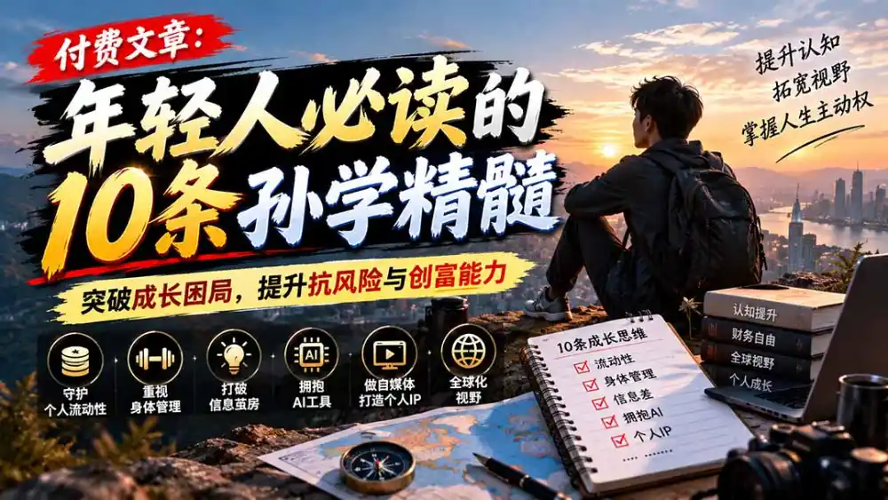付费文章：年轻人必读的10条孙学精髓，突破成长困局，提升抗风险与创富能力-小行网创