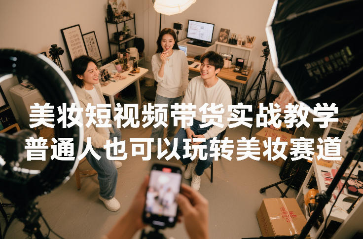 美妆短视频带货实战教学，普通人也可以玩转美妆赛道-小行网创