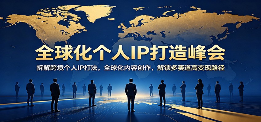 全球化个人IP打造峰会：拆解跨境个人IP打法，全球化内容创作，解锁多赛道高变现路径-小行网创