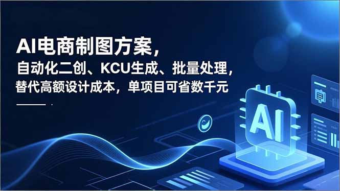 AI电商制图方案，自动化二创、SKU生成、批量处理，替代高额设计成本，单项目可省数千元-小行网创