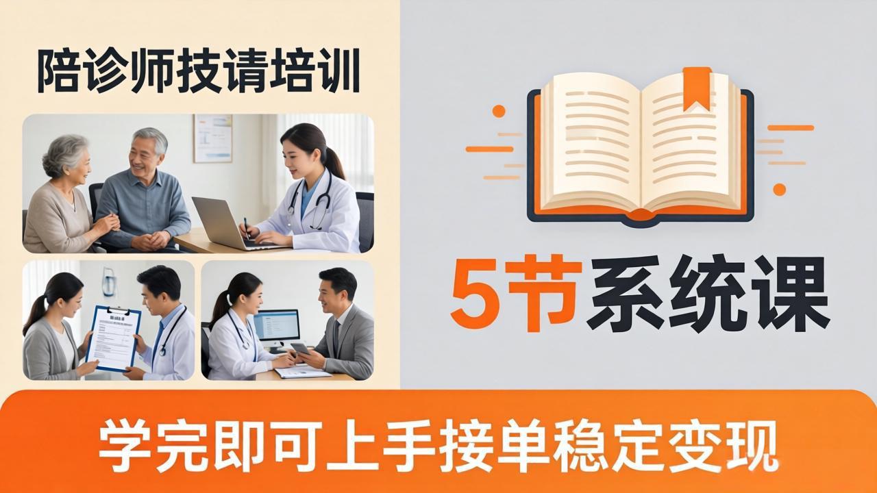 想做陪诊师不知从何下手？5节系统课教你掌握核心技能，学完即可上手接单稳定变现-小行网创