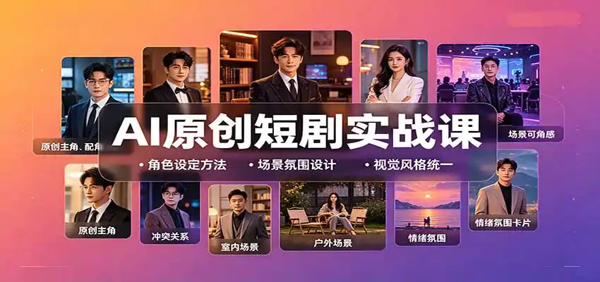AI原创短剧实战课：从零搭建短剧创作全流程，批量产出可上线剧本-小行网创