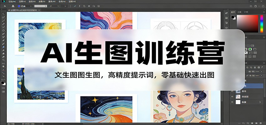 AI生图训练营:文生图图生图,高精度提示词,零基础快速出图-小行网创