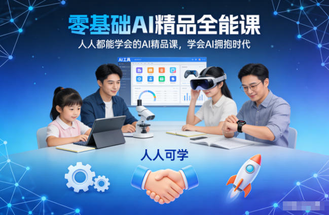 零基础AI精品全能课,人人都能学会的AI精品课,学会AI拥抱时代-小行网创