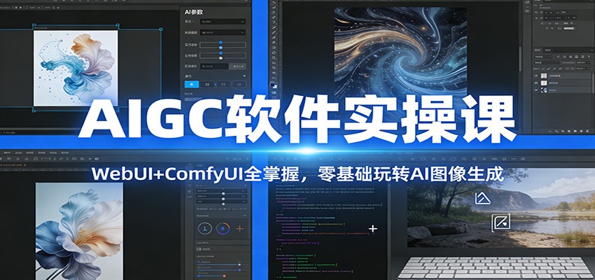 AIGC软件实操课：WebUI+ComfyUI全掌握，零基础玩转AI图像生成-小行网创