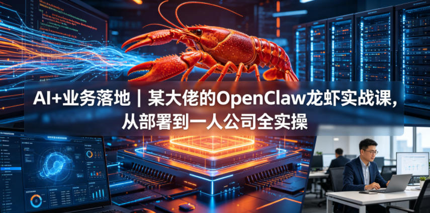 AI+业务落地|某大佬的OpenClaw小龙虾实战课,从部署到一人公司全实操-小行网创