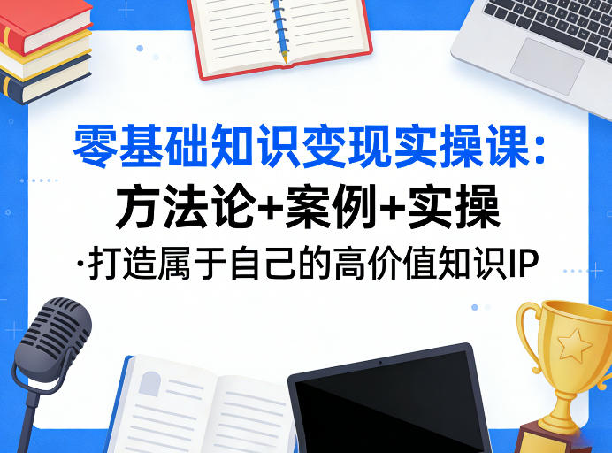 零基础知识变现实操课,方法论+案例+实操,打造属于自己的高价值知识IP-小行网创