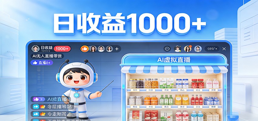不用露脸不用说话,24小时自动卖货赚钱,全天自动直播,收益看得见-小行网创