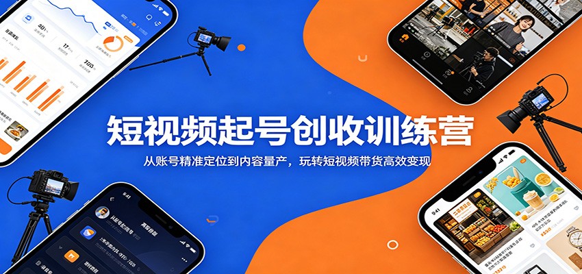短视频起号创收训练营:从账号精准定位到内容量产,玩转短视频带货高效变现-小行网创