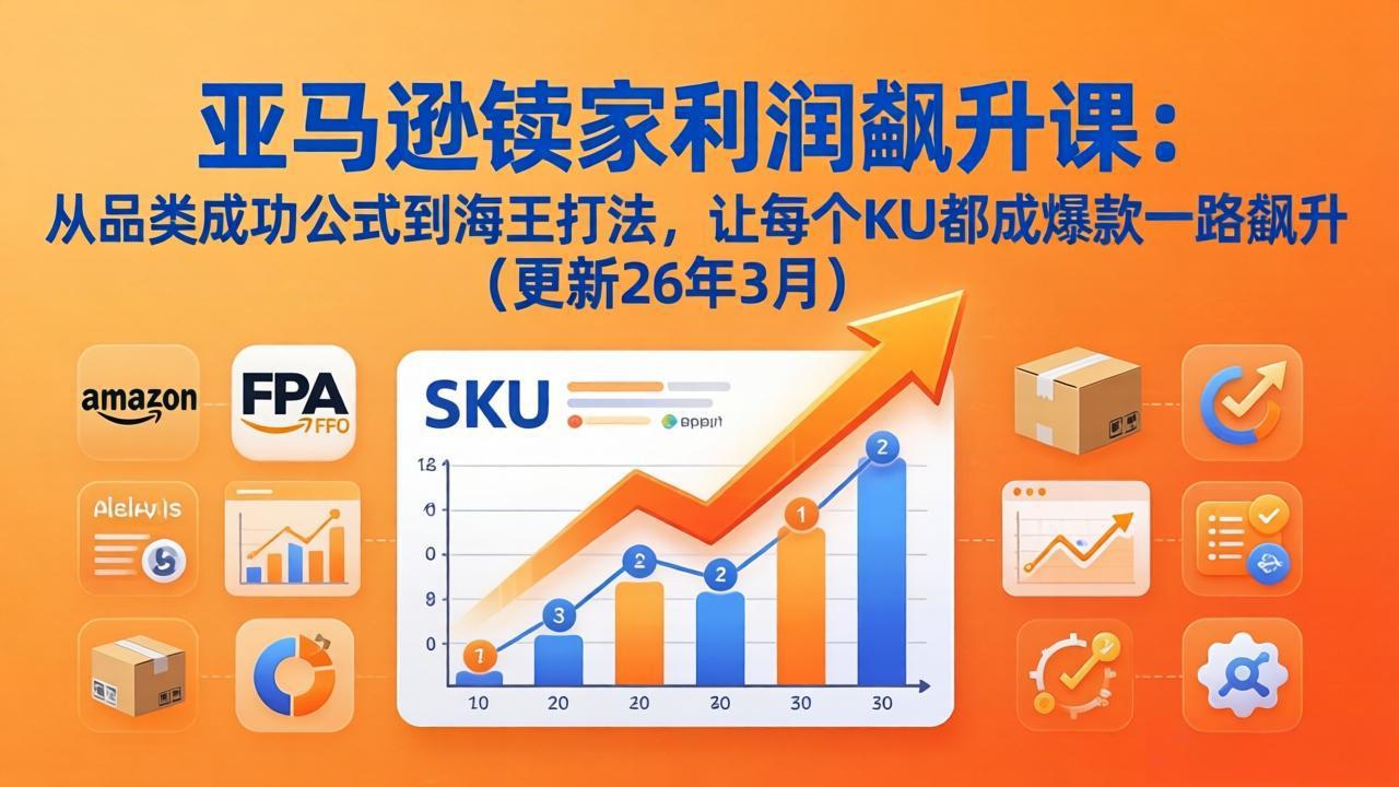 亚马逊卖家利润飙升课:从品类成功公式到海王打法,让每个SKU都成爆款一路飙升(更新26年3月-小行网创