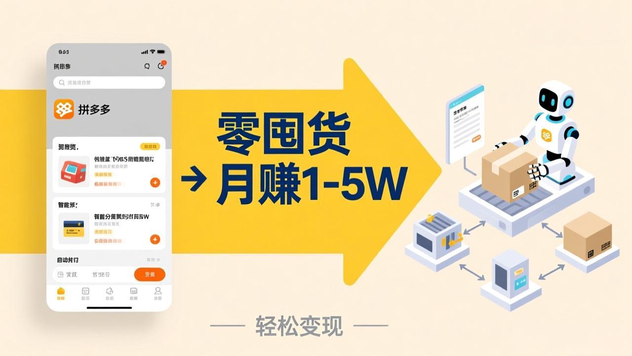 不用囤货不用跑单！拼多多虚拟玩法，机器人管理发货和客服，帮你月赚 1-5W-小行网创