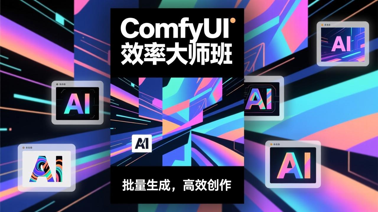 ComfyUI效率大师班：工作流搭建，批量生成，将个人AI出图效率提升5-10倍，月接单收入1-3万-小行网创