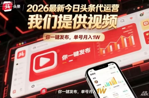 今日头条躺賺模式，你9我1，操作简单，一键发布，单机日入数百，长期合作【揭秘】-小行网创