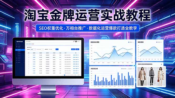 2026 淘宝金牌运营实战教程,SEO权重优化万相台推广,数据化运营爆款打造全教学-小行网创
