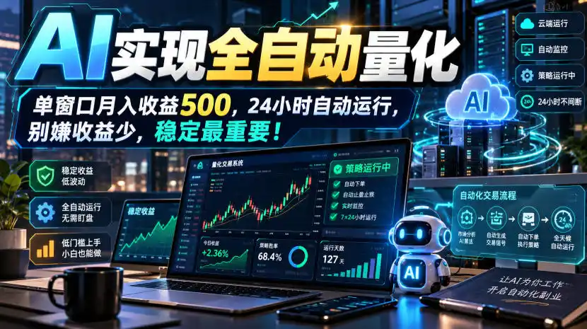 AI全自动量化项目,长期稳定可落地,0门槛躺赚稳定项目!-小行网创