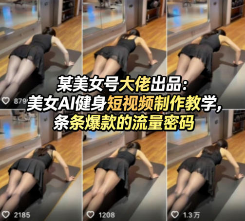 某美女号大佬出品：美女AI健身短视频制作教学，条条爆款的流量密码-小行网创