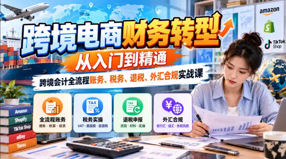 跨境电商财务转型:从入门到精通|跨境会计全流程账务、税务、退税、外汇合规实战课-小行网创