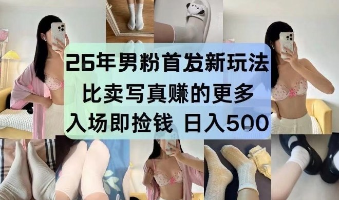 26年男粉首发最新3.0玩法，独此一家，比卖写真賺的更多，入场即捡钱，日入5张【揭秘】-小行网创