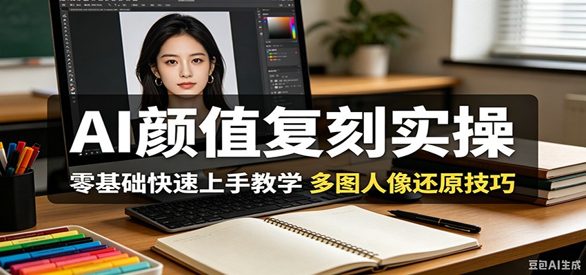 AI颜值复刻实操,零基础快速上手教学,多图人像还原技巧-小行网创