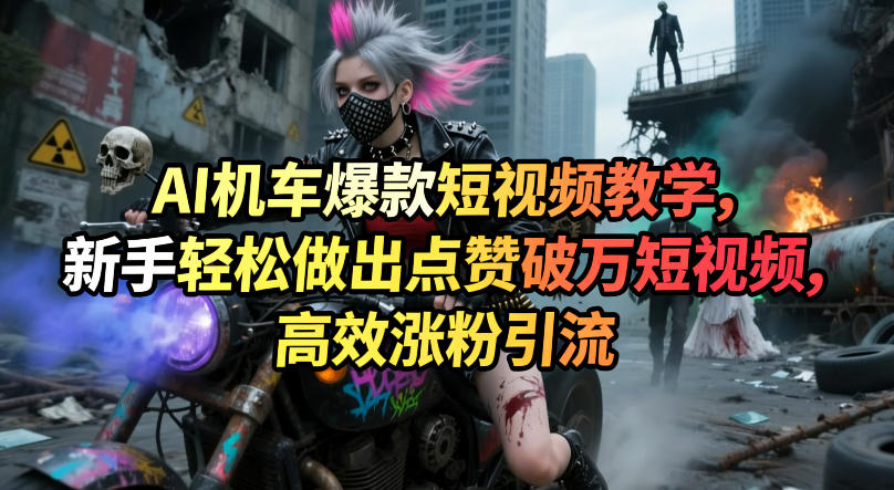 AI机车爆款短视频教学,新手轻松做出点赞破万短视频,高效涨粉引流-小行网创
