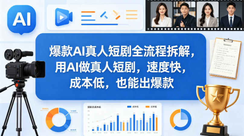 爆款AI真人短剧全流程拆解，用AI做真人短剧，速度快，成本低，也能出爆款-小行网创