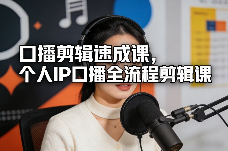 口播剪辑速成课，个人IP口播全流程剪辑课-小行网创