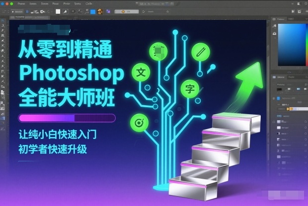 从零到精通Photoshop全能大师班，让纯小白快速入门，初学者快速升级-小行网创