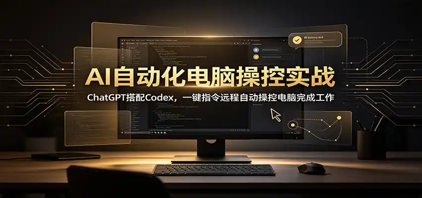 AI自动化电脑操控实战：ChatGPT搭配Codex，一键指令远程自动操控电脑完成工作-小行网创