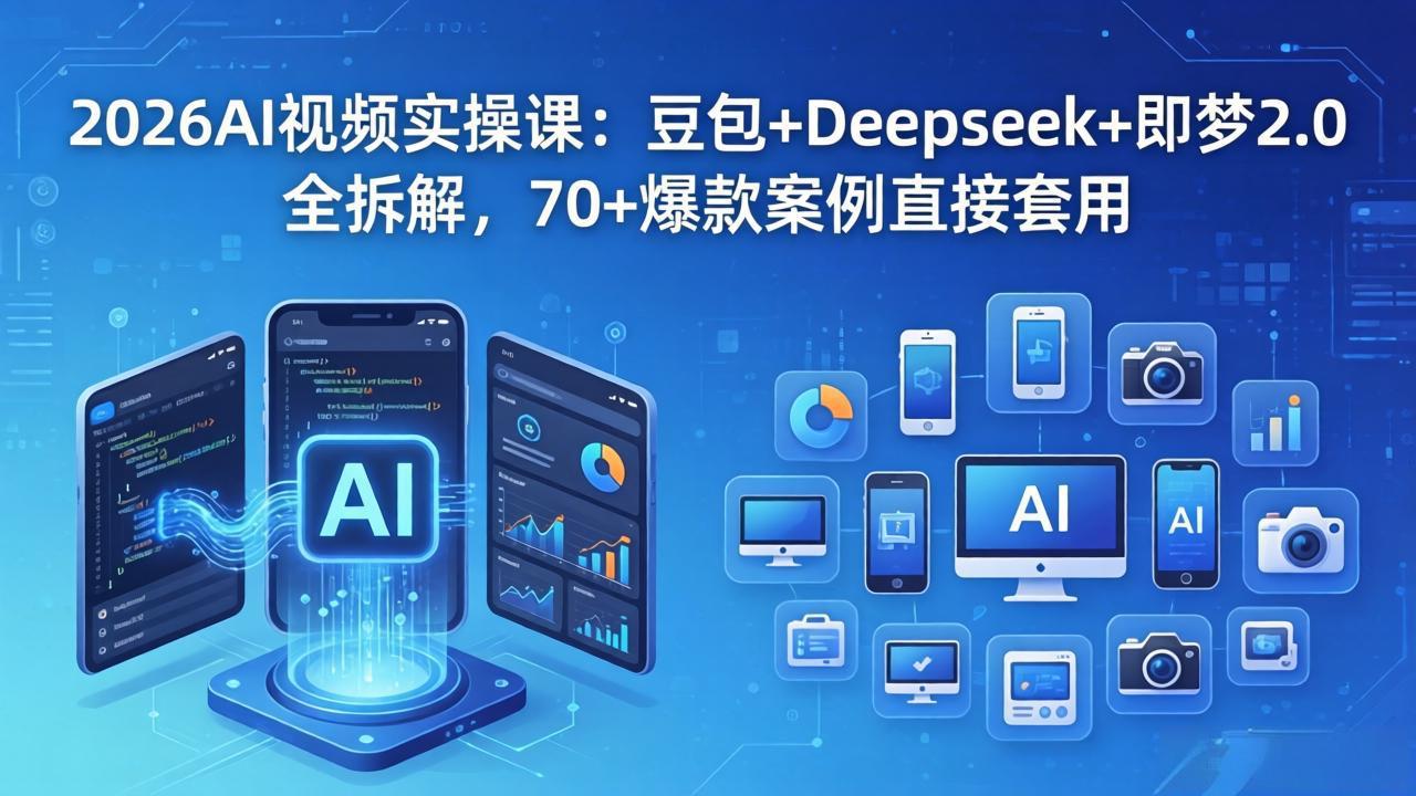 2026AI视频实操课：豆包+Deepseek+即梦2.0全拆解，70+爆款案例直接套用-小行网创