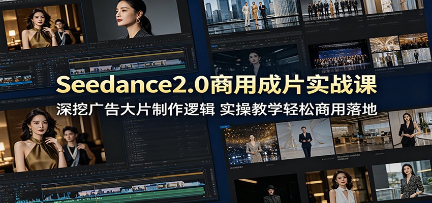 Seedance2.0商用成片实战课:深挖广告大片制作逻辑,实操教学轻松商用落地-小行网创