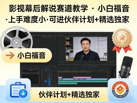 某大佬的影视幕后解说赛道教学，小白福音，上手难度小，可进伙伴计划+精选独家-小行网创