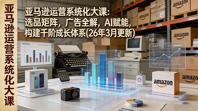 亚马逊运营系统化大课:选品矩阵,广告全解,AI赋能,构建千阶成长体系(26年3月更新-小行网创