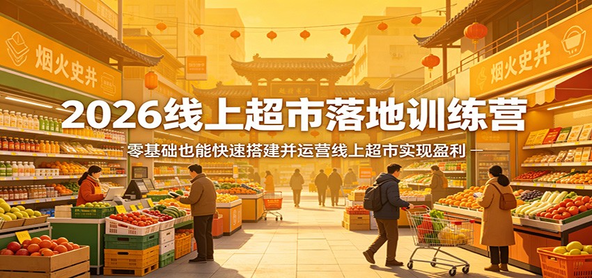 2026线上超市落地训练营，零基础也能快速搭建并运营线上超市实现盈利-小行网创