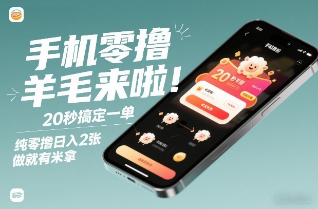手机零撸薅羊毛来啦！20秒搞定一单，纯零撸日入2张，做就有米拿【揭秘】-小行网创