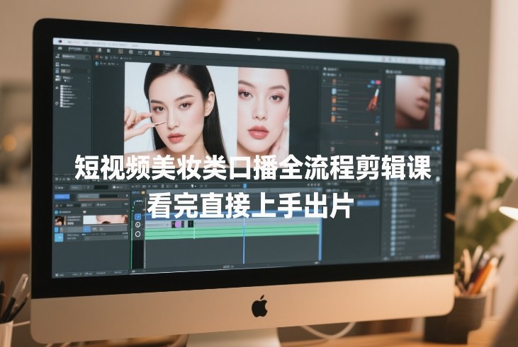 短视频美妆类口播全流程剪辑课，看完直接上手出片-小行网创