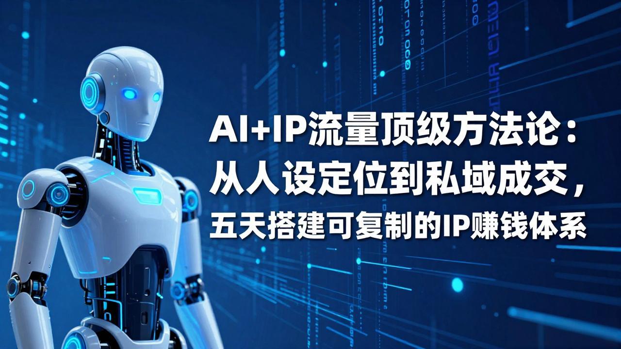 AI+IP顶级方法论：从人设定位到私域成交，五天搭建可复制的IP赚钱体系-小行网创