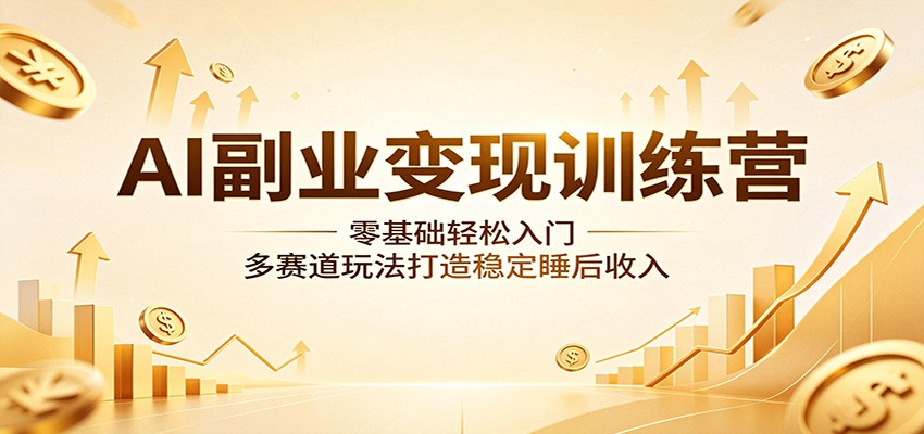 AI副业变现训练营:零基础轻松入门,多赛道玩法打造稳定睡后收入-小行网创
