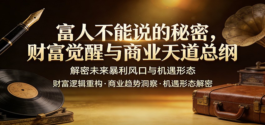 富人不能说的秘密，财富觉醒与商业天道总纲，解密未来暴利风口与机遇形态-小行网创