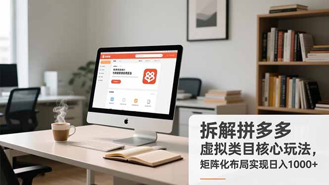 拆解拼多多虚拟类目核心玩法，矩阵化布局实现日入1000+-小行网创