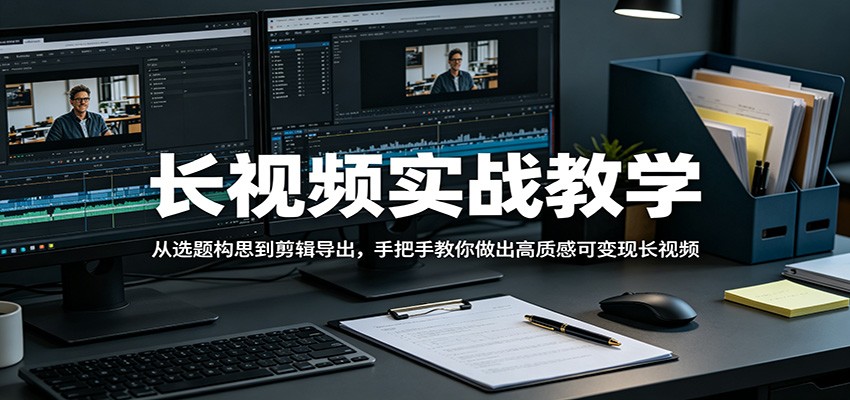 长视频实战教学，从选题构思到剪辑导出，手把手教你做出高质感可变现长视频-小行网创