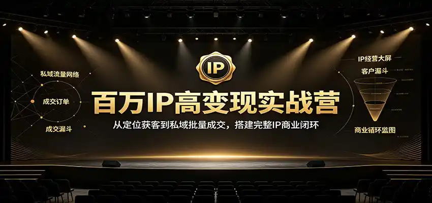 百万IP高变现实战营:从定位获客到私域批量成交,搭建完整IP商业闭环-小行网创
