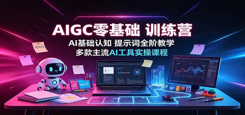 AIGC零基础训练营:AI基础认知,提示词全阶教学,多款主流AI工具实操课程-小行网创