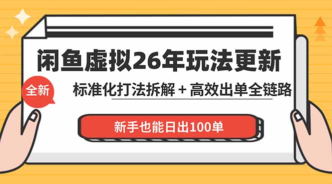闲鱼虚拟从0到1系统化运营课程：标准化打法拆解 + 高效出单全链路教学，新手也能日出100单-小行网创