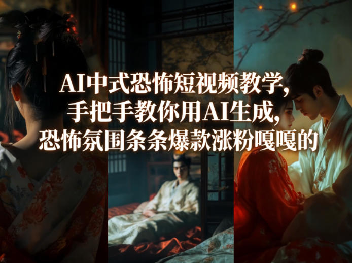 AI中式恐怖短视频教学,手把手教你用AI生成,恐怖氛围条条爆款涨粉嘎嘎的-小行网创