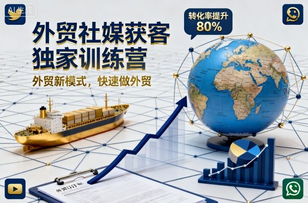 外贸社媒获客独家训练营，外贸新模式，快速做外贸(更新26年3月)-小行网创