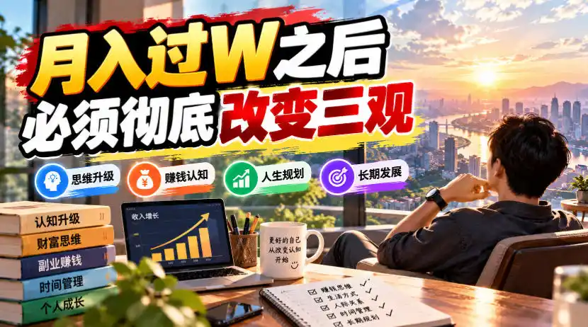 某公众号付费文章：月入过W之后，必须彻底改变三观-小行网创