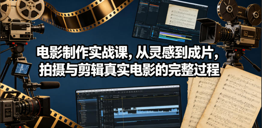 电影制作实战课，从灵感到成片，拍摄与剪辑真实电影的完整过程【原创双语字幕】-小行网创