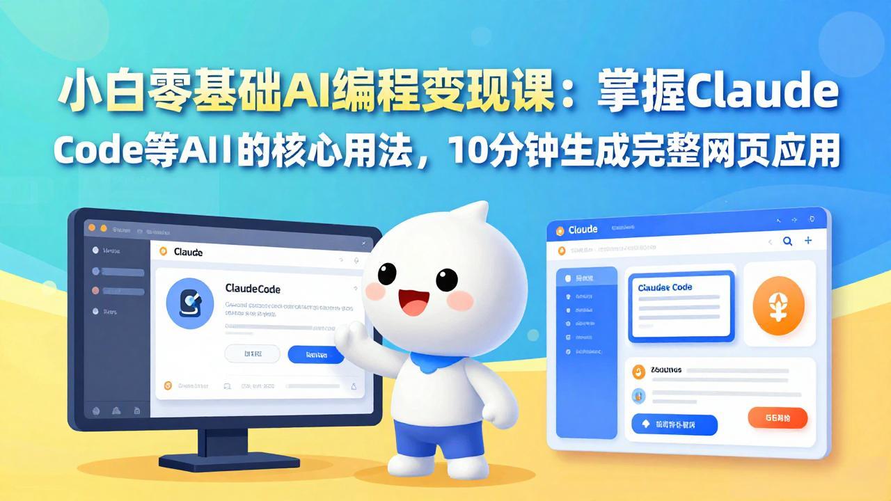 小白零基础AI编程变现课：掌握Claude Code等AI工具的核心用法，10分钟生成完整网页应用-小行网创